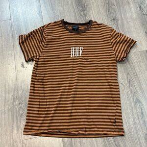 HUF Brown Striped Tee